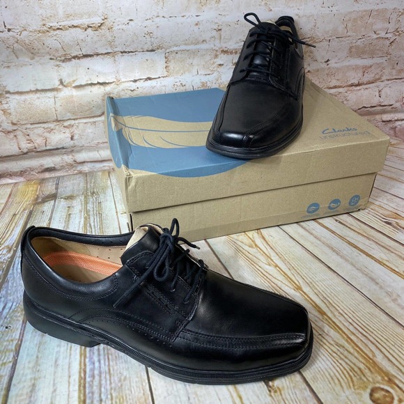 Clarks Other - Clarks Unstructured UN.KENNETH Mens Size 11.5 Black Leather Oxford Dress Shoes